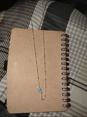 Kendra Scott Gold Chain Necklace with Turquoise Oval Pendant